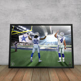Dallas Cowboys<br>Lamb and Prescott<br>2 Player Print