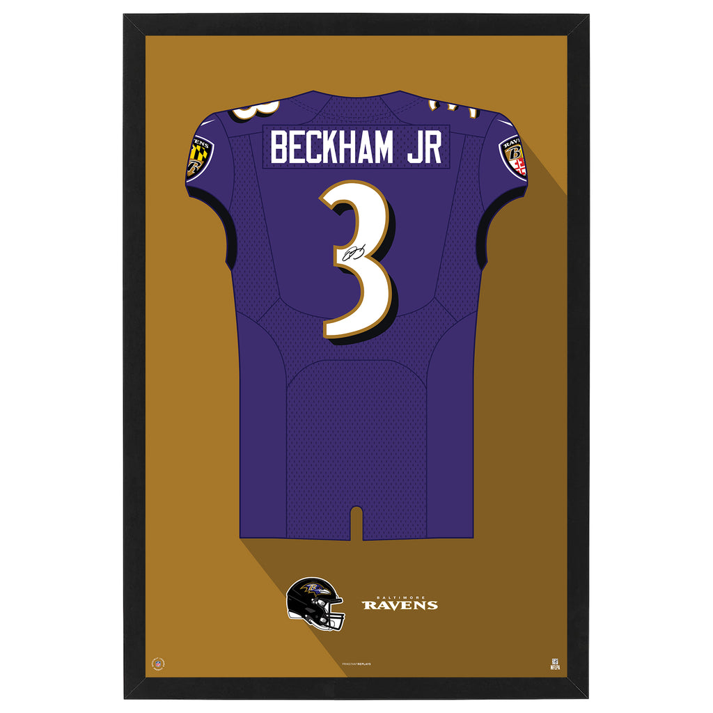 Baltimore Ravens Odell Beckham Jr Jersey Print White / Small - 14x20 | Sporticulture