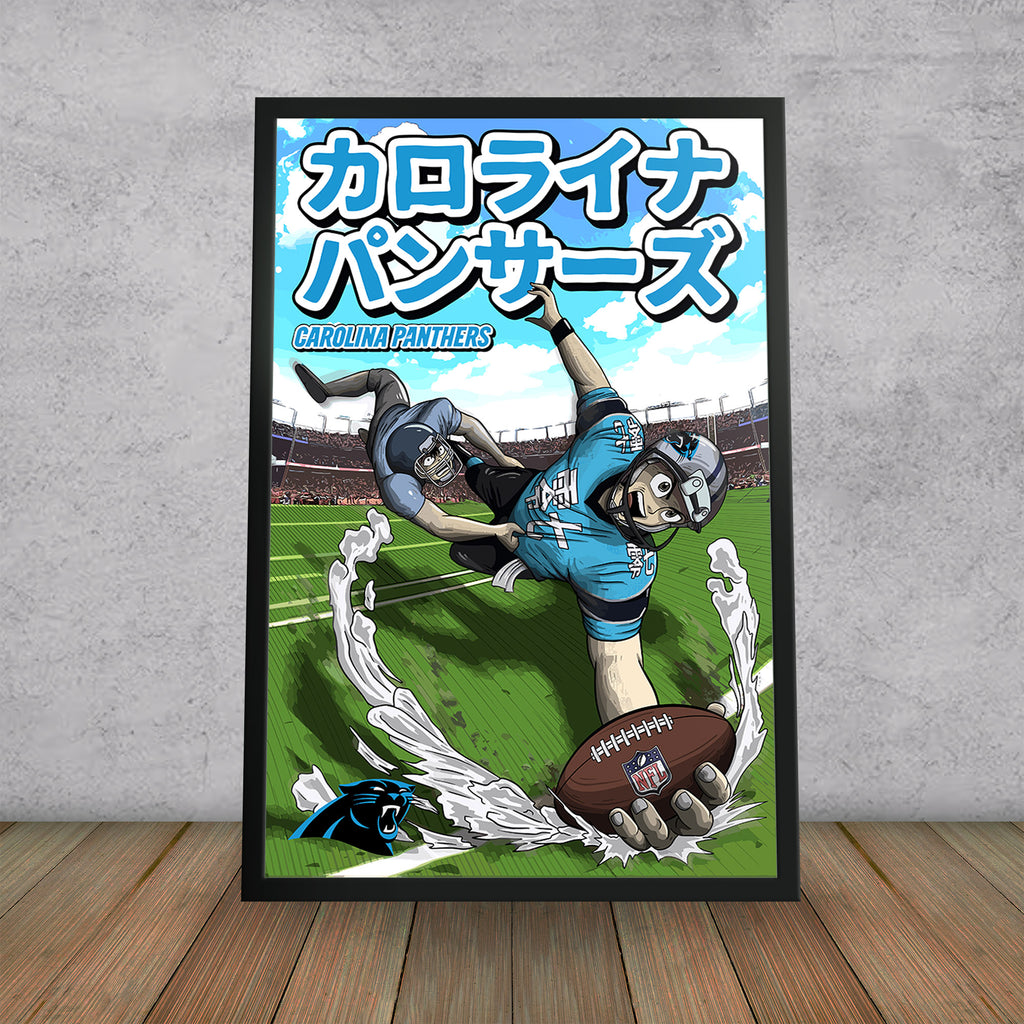 Carolina Panthers Brian Burns 27 x 39 Framed Art Jersey Print