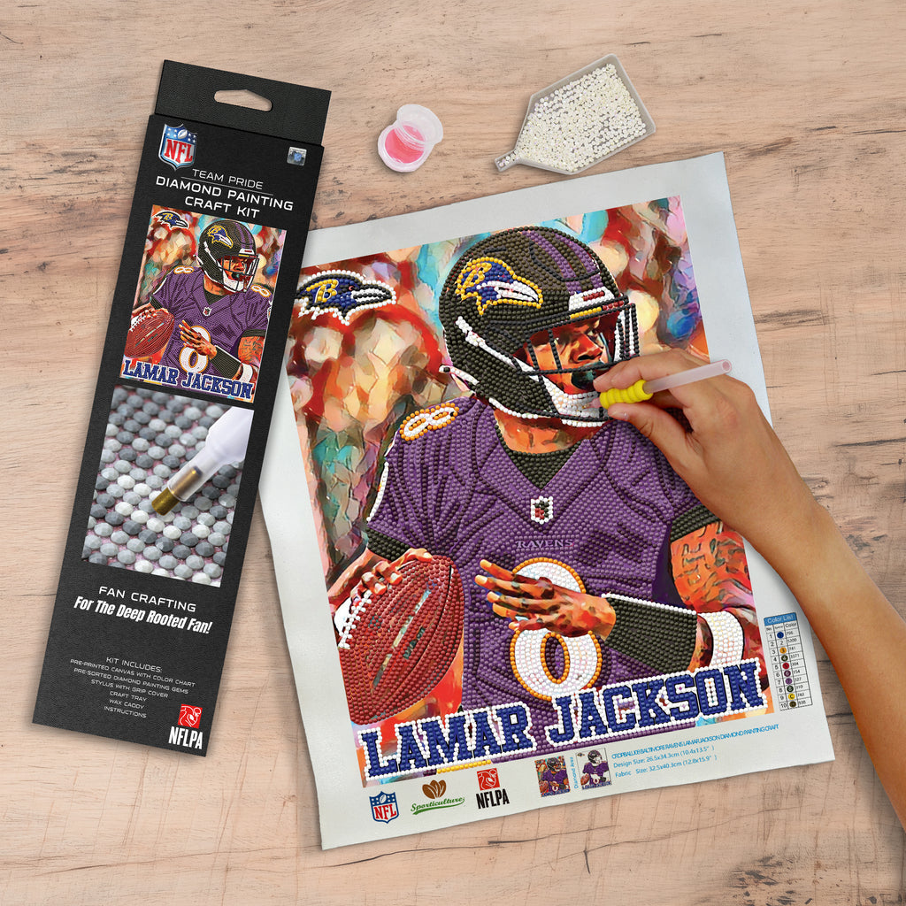 Baltimore RavensLamar Jackson Diamond Painting Craft Kit - For The