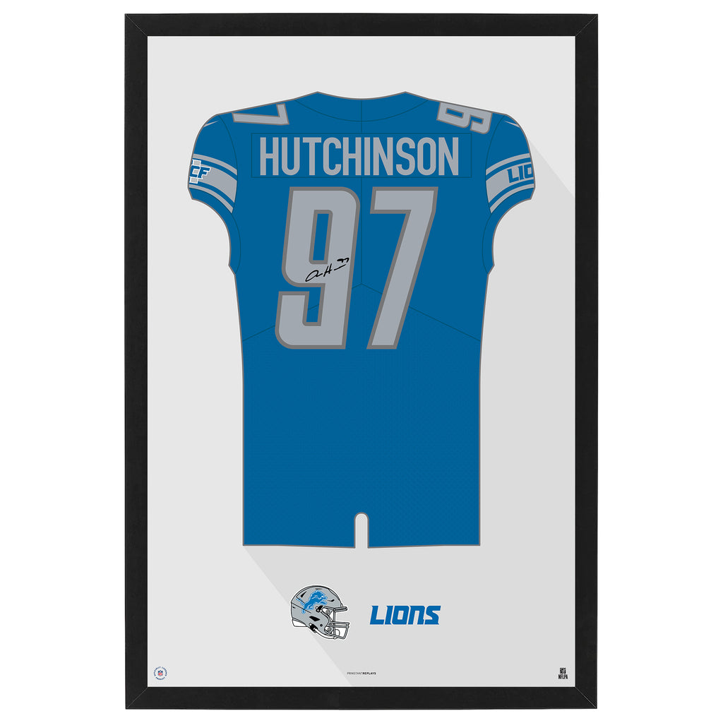 Detroit Lions Aidan Hutchinson Jersey Print Team Color / Small - 14'x20' | Sporticulture