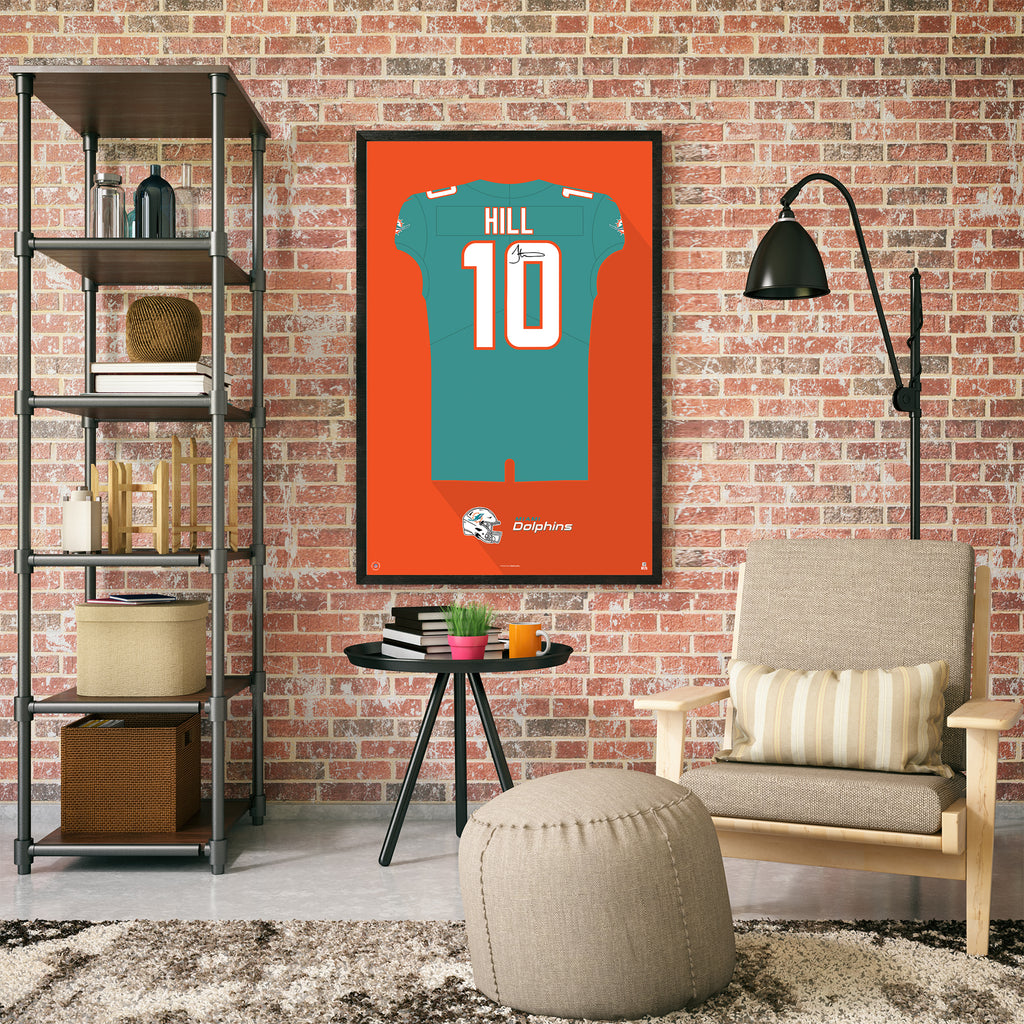 Miami Dolphins Tyreek Hill Jersey Print Team Color / Medium - 19.5x25 | Sporticulture