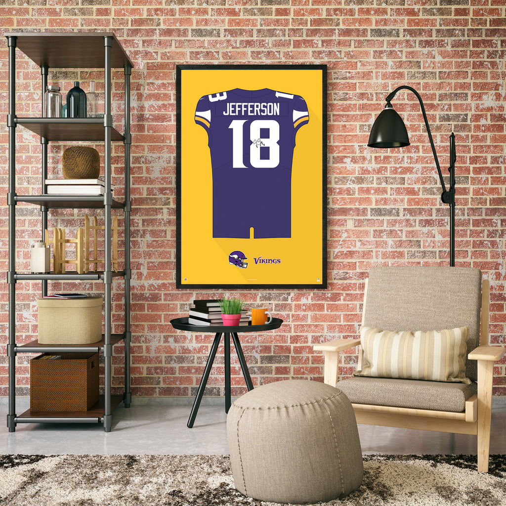 Minnesota Vikings Justin Jefferson Jersey Print Team Color / Medium - 19.5x25 | Sporticulture