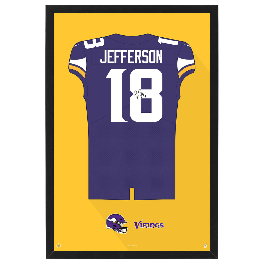 Minnesota Vikings Justin Jefferson Jersey Print Team Color / Medium - 19.5'x25' | Sporticulture