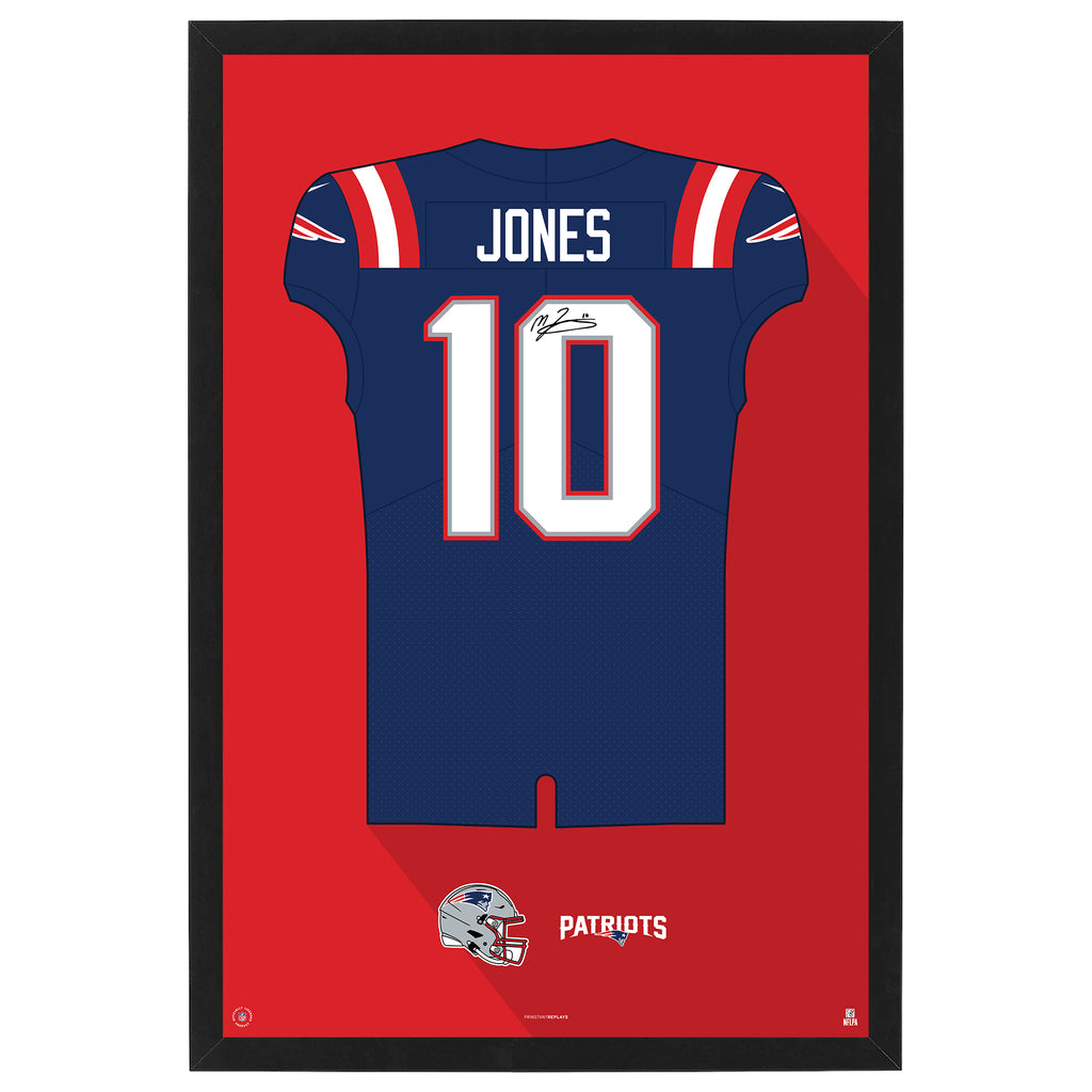 New England Patriots Mac Jones Jersey Print Team Color / Large - 27x39 | Sporticulture