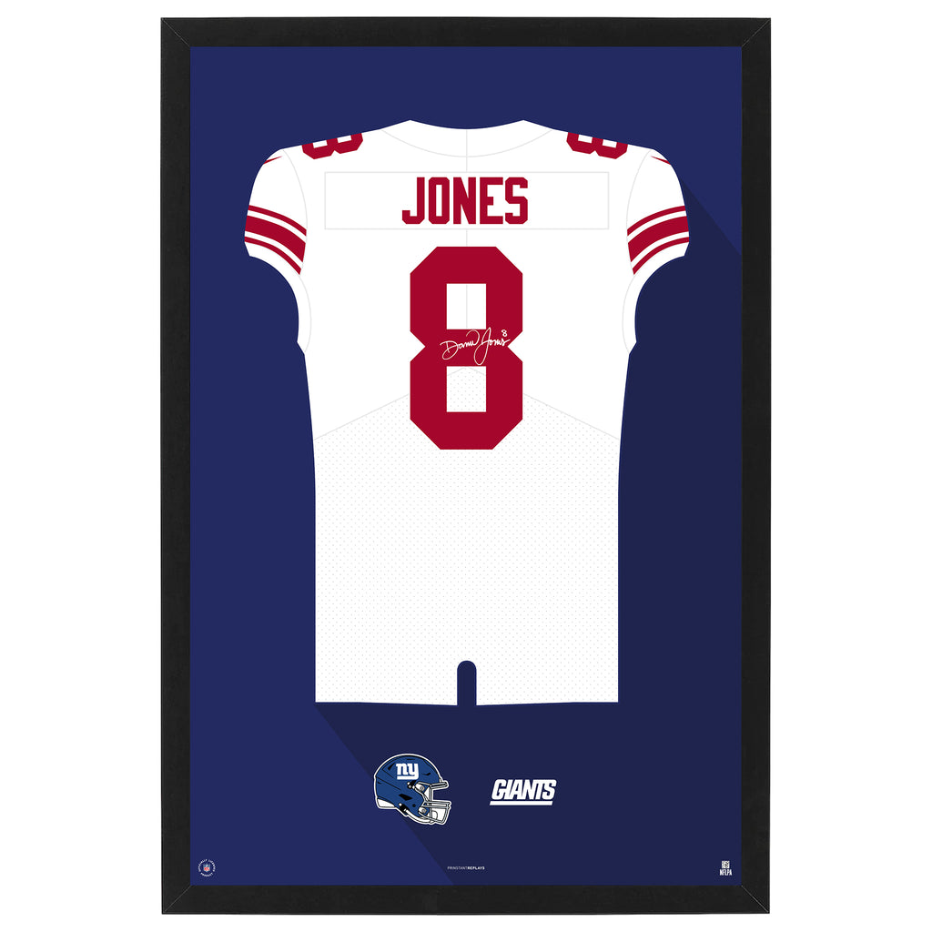 New York Giants Daniel Jones Jersey Print White / Large - 27x39 | Sporticulture