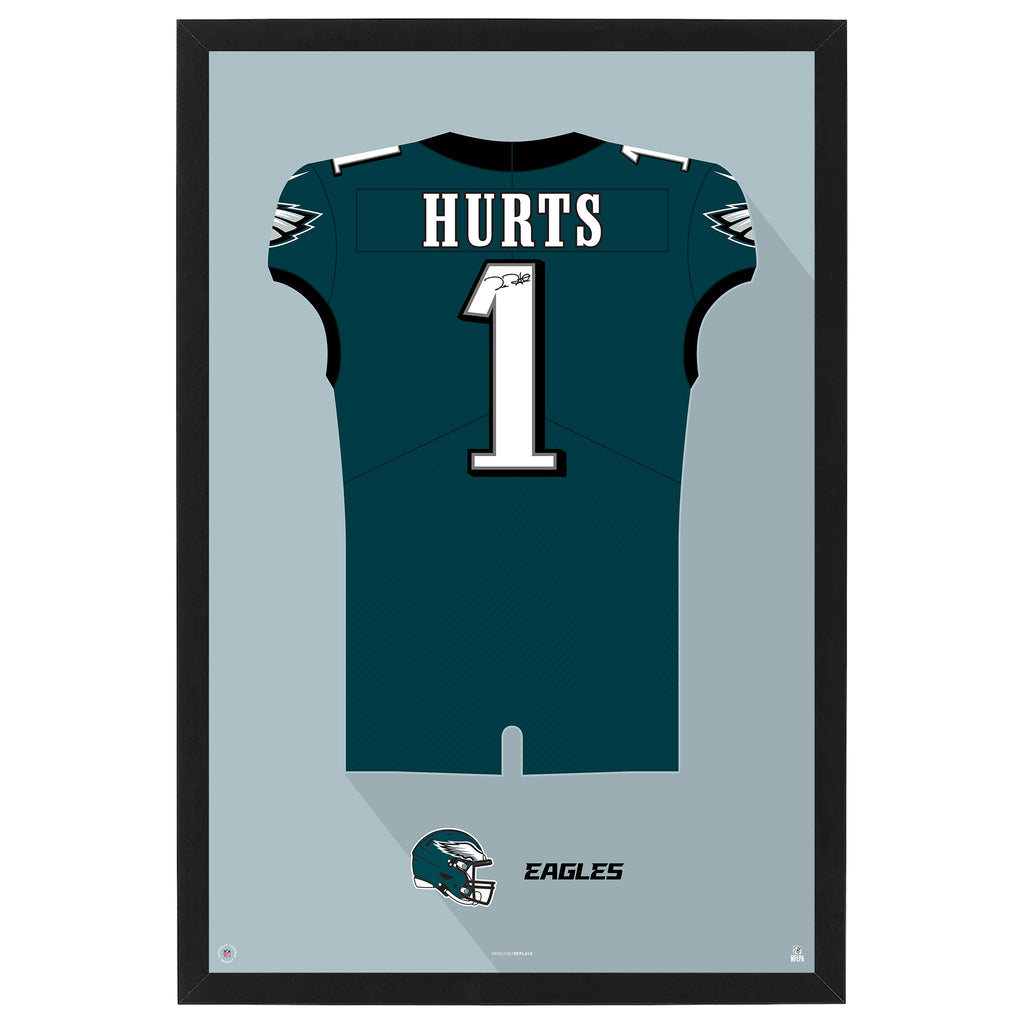 philadelphia eagles gear Philadelphia Eagles Jalen Hurts Jersey Print White / Large - 27"x39"