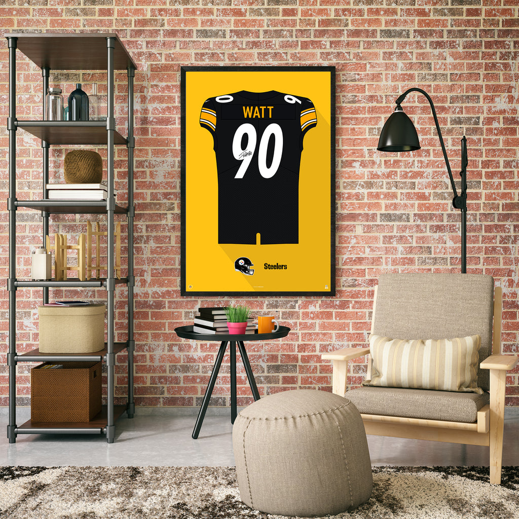 Pittsburgh Steelers TJ Watt Jersey Print White / Large - 27x39 | Sporticulture