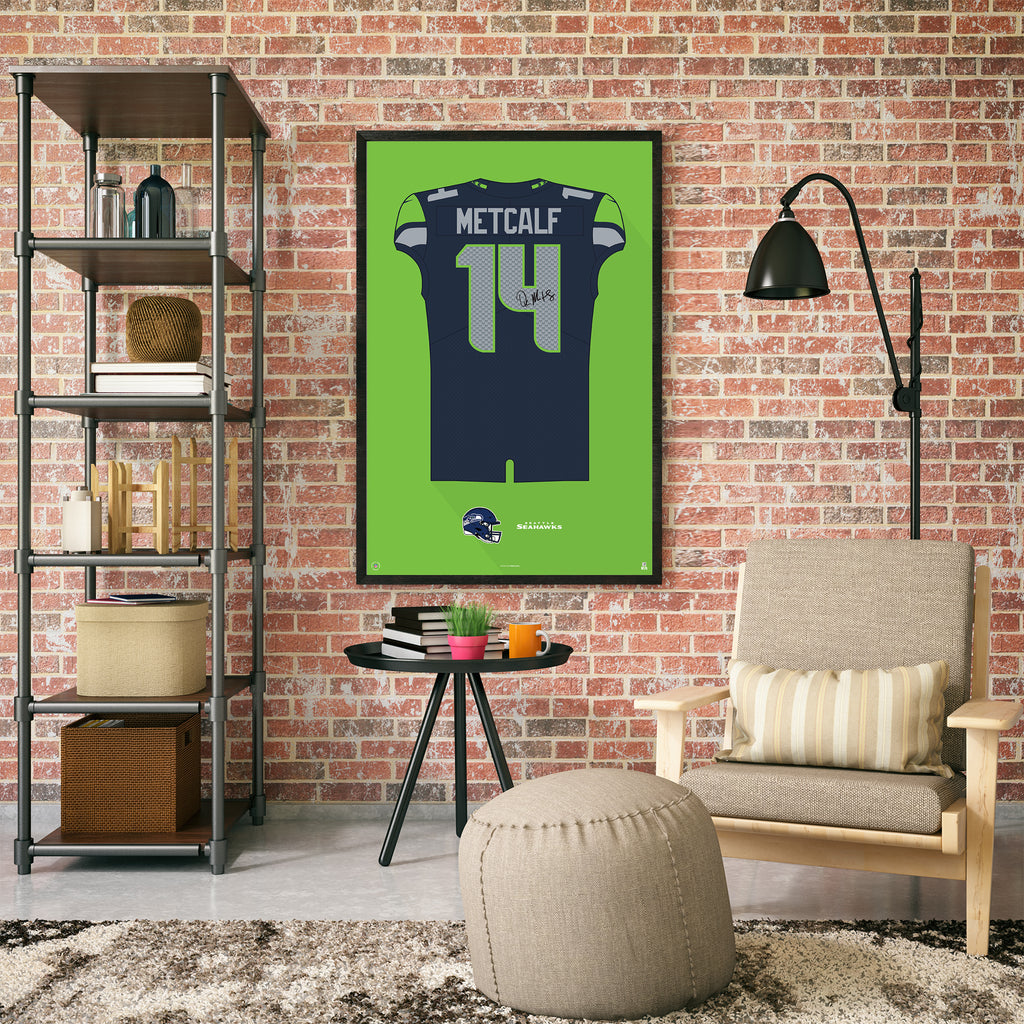 DK Metcalf Green Seattle Seahawks Sports Print, Man Cave-FREE US SHIPPING