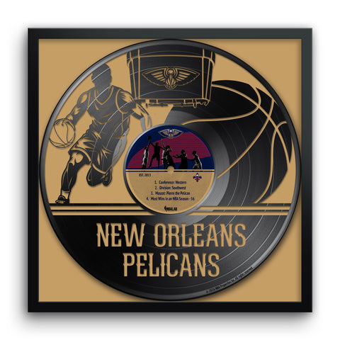 New Orleans Pelicans<br>Vinyl Record Print