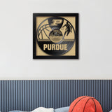 Purdue Boilermakers<br>Vinyl Record Basketball Print