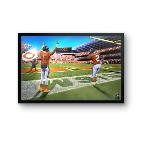 Chicago Bears<br>Fields and Moore<br>2 Player Print