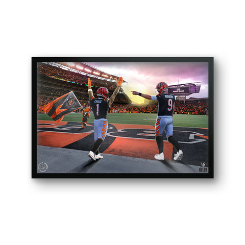 Cincinnati Bengals<br>Chase and Burrow<br>2 Player Print