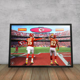 Kansas City Chiefs<br>Mahomes and Kelce<br>2 Player Print