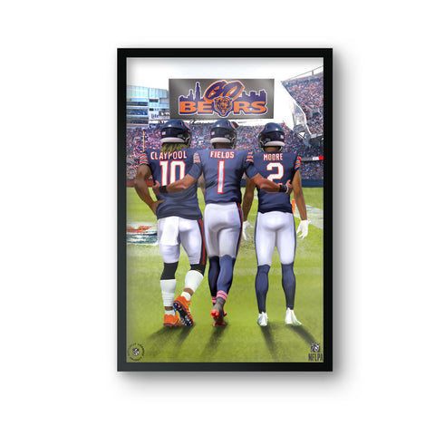 Chicago Bears<br>Claypool, Fields, And Moore<br>3 Player Print