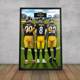 Pittsburgh Steelers<br>Watt, Pickett, And Harris<br>3 Player Print