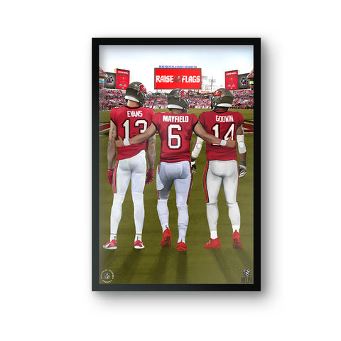 Tampa Bay Buccaneers<br>Evans, Mayfield, And Godwin<br>3 Player Print