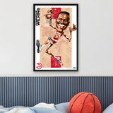 Atlanta Hawks<br>Dominique Wilkins<br>Team Court Caricature Print