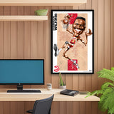 Atlanta Hawks<br>Dominique Wilkins<br>Team Court Caricature Print