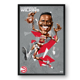 Atlanta Hawks<br>Dominique Wilkins<br>Abstract Caricature Print