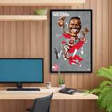 Atlanta Hawks<br>Dominique Wilkins<br>Abstract Caricature Print