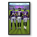 Baltimore Ravens<br>Smith, Jackson And Flowers<br>3 Player Print