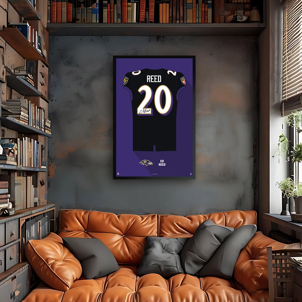 Baltimore RavensEd Reed Jersey Print - For The Deep Rooted Fan ...