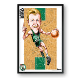 Boston Celtics<br>Larry Bird<br>Team Court Caricature Print