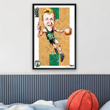 Boston Celtics<br>Larry Bird<br>Team Court Caricature Print