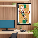 Boston Celtics<br>Larry Bird<br>Team Court Caricature Print