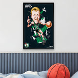 Boston Celtics<br>Larry Bird<br>Abstract Caricature Print