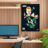 Boston Celtics<br>Larry Bird<br>Abstract Caricature Print