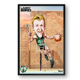 Boston Celtics<br>Larry Bird<br>Brick Wall Caricature Print