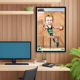 Boston Celtics<br>Larry Bird<br>Brick Wall Caricature Print