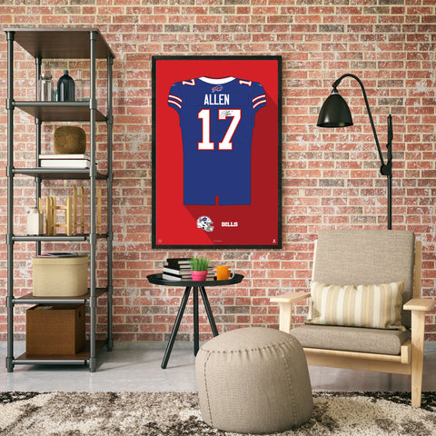 Buffalo Bills Josh Allen Jersey Print White / Large - 27'x39' | Sporticulture