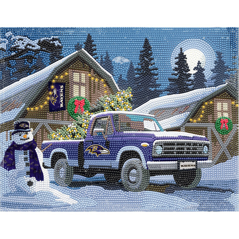 Baltimore Ravens<br>Winter Farm Truck<br>Diamond Painting Craft Kit