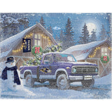 Baltimore Ravens<br>Winter Farm Truck<br>Diamond Painting Craft Kit