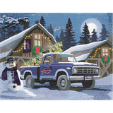 Buffalo Bills<br>Winter Farm Truck<br>Diamond Painting Craft Kit