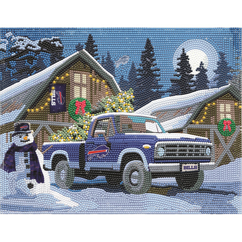 Buffalo Bills<br>Winter Farm Truck<br>Diamond Painting Craft Kit