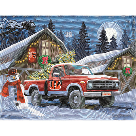 Cincinnati Bengals<br>Winter Farm Truck<br>Diamond Painting Craft Kit