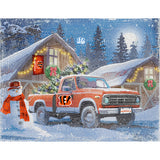 Cincinnati Bengals<br>Winter Farm Truck<br>Diamond Painting Craft Kit