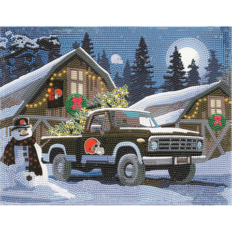 Cleveland Browns<br>Winter Farm Truck<br>Diamond Painting Craft Kit