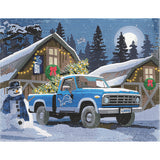 Detroit Lions<br>Winter Farm Truck<br>Diamond Painting Craft Kit