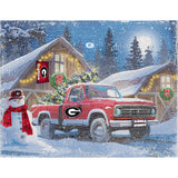 Georgia Bulldogs<br>Winter Farm Truck<br>Diamond Painting Craft Kit