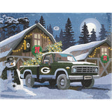 Green Bay Packers<br>Winter Farm Truck<br>Diamond Painting Craft Kit