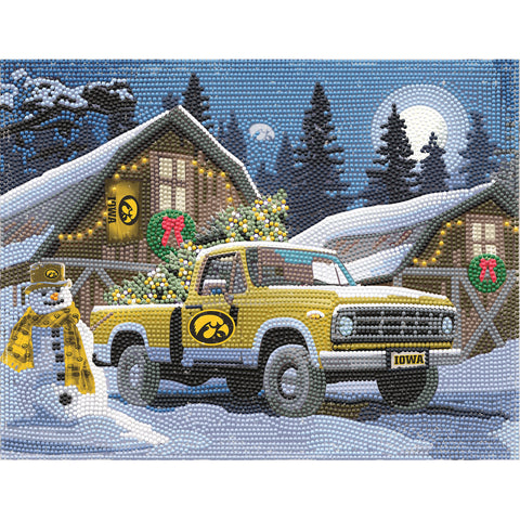 Iowa Hawkeyes<br>Winter Farm Truck<br>Diamond Painting Craft Kit