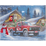 Kansas City Chiefs<br>Winter Farm Truck<br>Diamond Painting Craft Kit