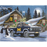 Michigan Wolverines<br>Winter Farm Truck<br>Diamond Painting Craft Kit