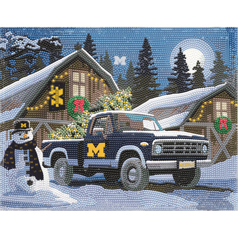 Michigan Wolverines<br>Winter Farm Truck<br>Diamond Painting Craft Kit