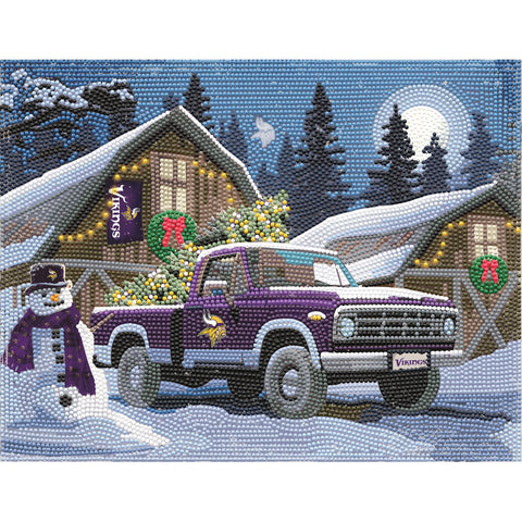 Minnesota Vikings<br>Winter Farm Truck<br>Diamond Painting Craft Kit